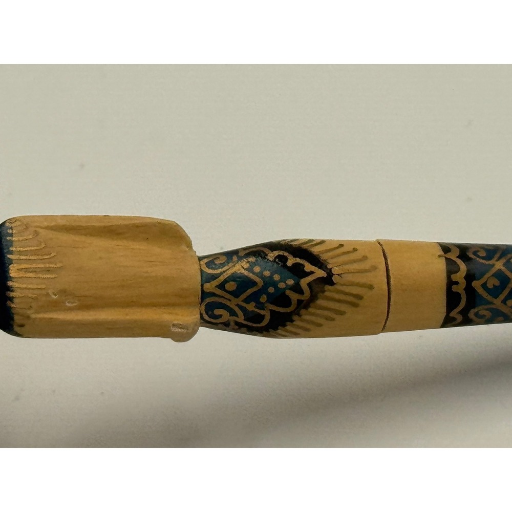 Vintage Hand Carved Wooden Dancer Ballpoint Pen Balinese Folk Art Souvenir - Picture 8 of 15